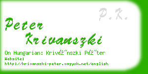 peter krivanszki business card